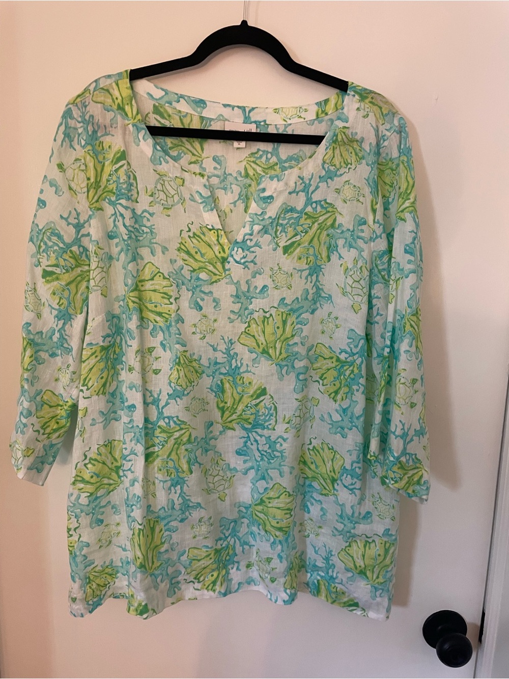 J. Jill Seafoam and Aqua Printed Tunic